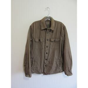 ABERCROMBIE & FITCH Green Canvas Khaki Sentinel M Cargo Lined Collared Jacket